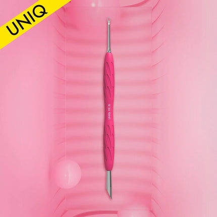 Manicure pusher with silicone handle “Gummy” Staleks Pro UNIQ 11 TYPE 2 (slanted pusher + ring) - Pusher