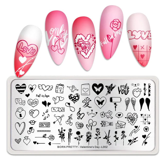 Nail Stamping Plate Valentine’s Day L002 - Stamping Plate