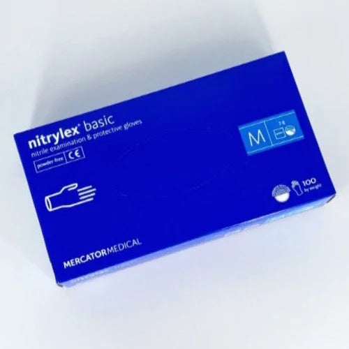 Nitrile powder-free gloves Nitrylex Mercator size M (Blue) - Gloves