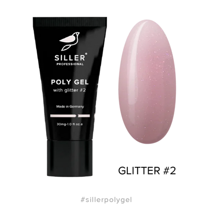 Poly Gel with GLITTER Modeling polygel with glitter №2 30 ml Siller - Polygel
