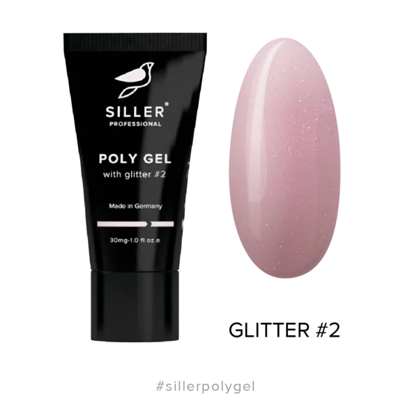 Poly Gel with GLITTER Modeling polygel with glitter №2 30 ml Siller - Polygel