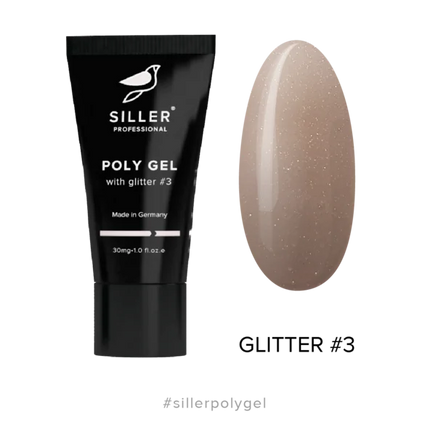 Poly Gel with GLITTER Modeling polygel with glitter №3 30 ml Siller - Polygel