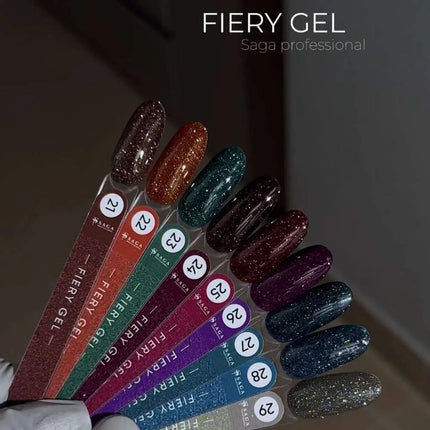 Saga Fiery Gel Polish №28 Azuriu cu folie 10ml