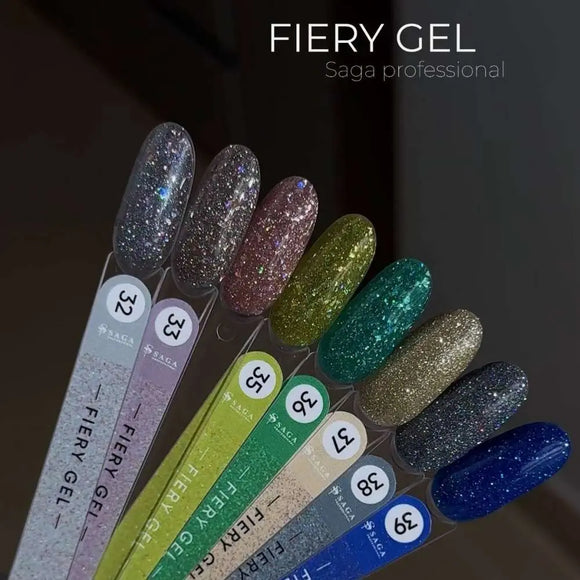 Saga Fiery Gel Polish №32 Slate Gray with foil 9ml