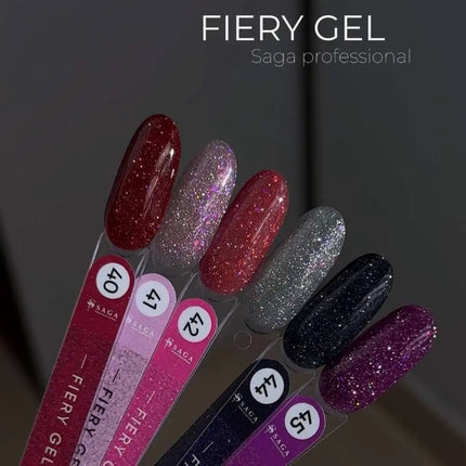 Smalto gel Saga Fiery №44 Nero con sottotono blu 9ml