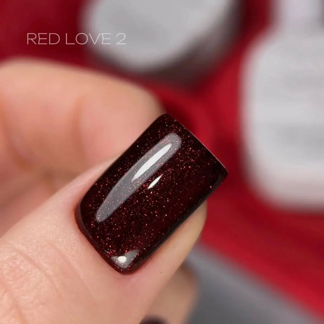Esmalte en gel Saga Love Red n.º 2 Shimmer 10ml