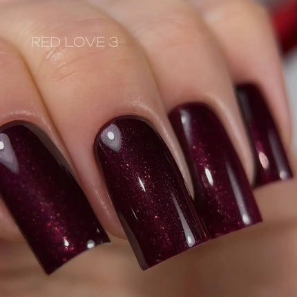 Smalto gel Saga Love Red n. 3 Shimmer Borgogna 10 ml