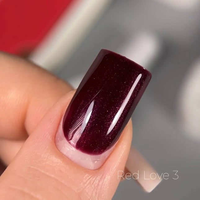 Gel-Lack Saga Love Red 3 Shimmer Burgunder 10 ml