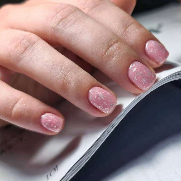 Saga Leaf Grundlack №03 Sanftes Rosa mit Silberfolie 9ml