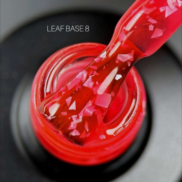 Saga Leaf Strato di base №08 Rubino con foglia d'argento 9ml