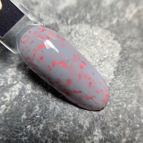 Saga Leaf Grundlack №16 Grau mit rotem Folienfinish 9ml