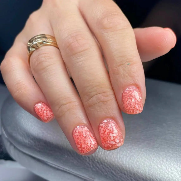Гель-лак Saga Marmalade №02 мягкий оранжевый с хлопьями 9ml