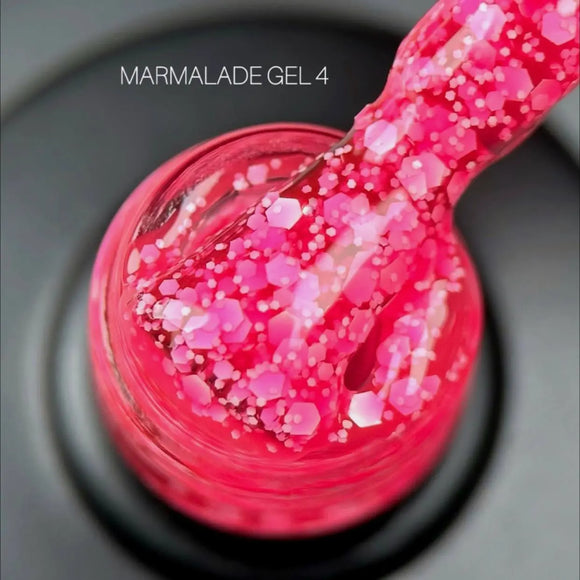 Гель-лак Saga Marmalade №04 Глубокий розовый с хлопьями 9ml