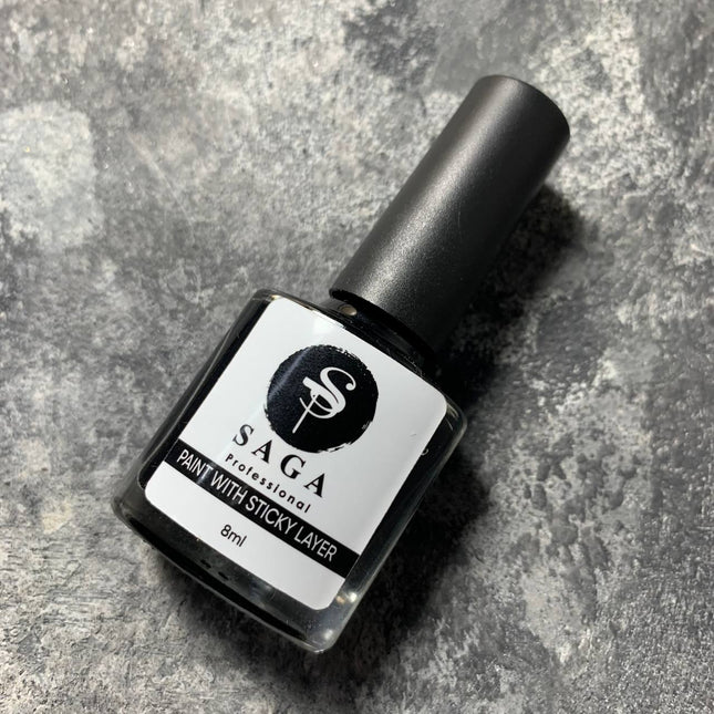 Vernice per Stamping nera con strato adesivo 8ml Saga Professional