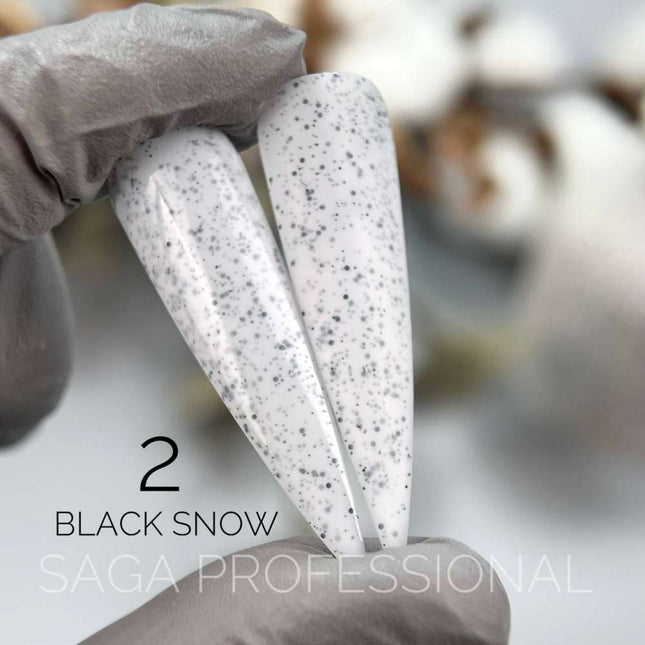 Saga Black Snow №2 White with black crumps 9ml