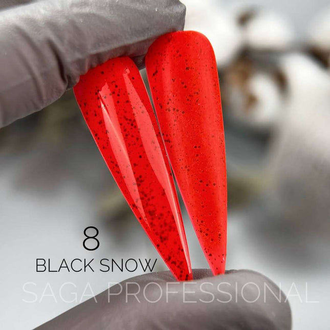 Saga Black Snow №8 scarlet with black crumps 9ml