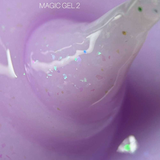 Saga Magic Gel №01 Milky con papel holográfico 15ml