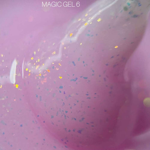 Saga Magic Gel №06 Cold roz cu folie holografică 15ml