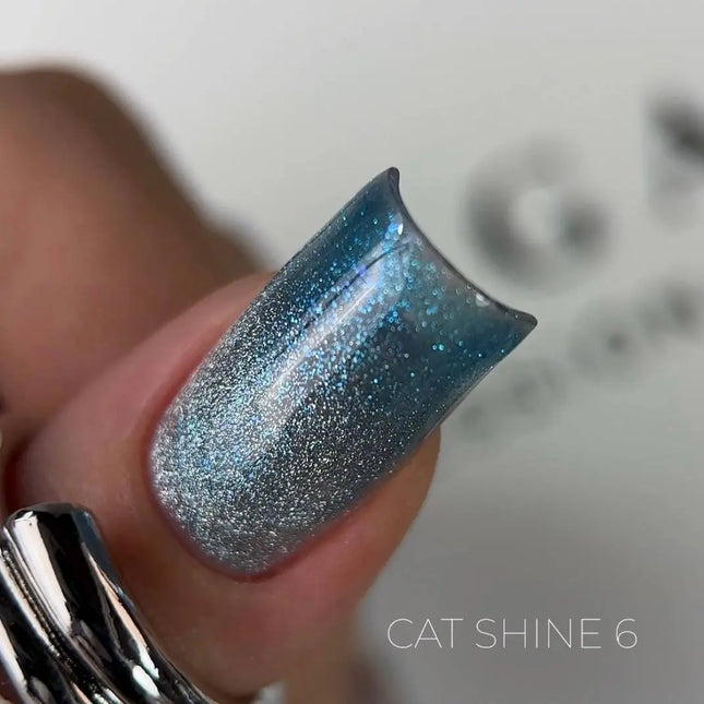 Saga Cat Eye Shine №06 Aqua con glitter blu 10ml