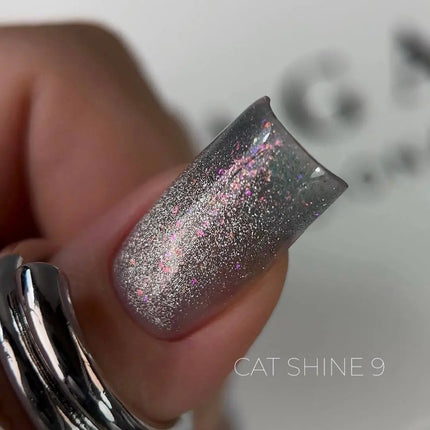 Saga Cat Eye Shine №09 Γκρι Πράσινο με ολογραφική γκλίτερ 9ml
