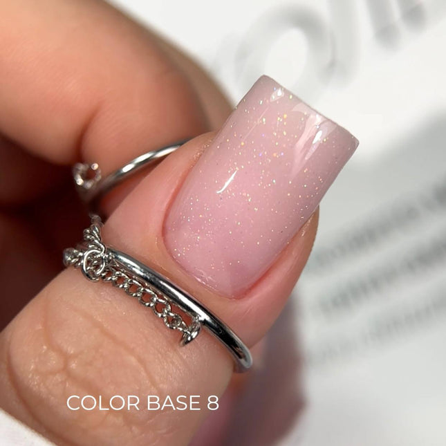 Saga Color Base №08 Dusty pink with shimmer 9ml