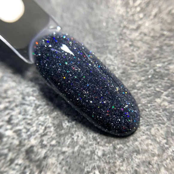 Saga Fiery Gel Polish №12 Anthracite with Holographic Glitter 10ml