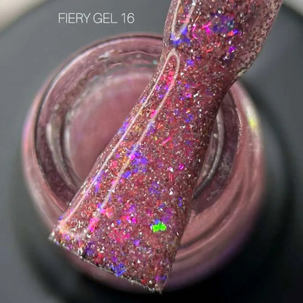 Saga Fiery Gel Polish №16 Lilac Pink with foil 10ml
