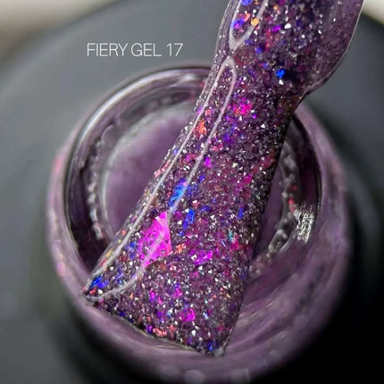 Saga Fiery Gel Polish №17 Orchid Purple with foil 10ml