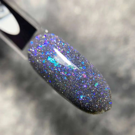 Saga Fiery Gel-Nagellack Nr. 18 Silber mit blauer Folie 10ml