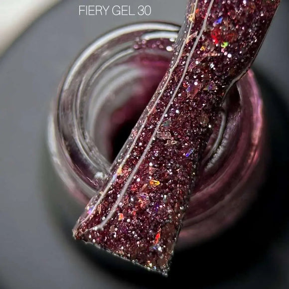Saga Fiery Gel Polish №30 Sangria with foil 9ml