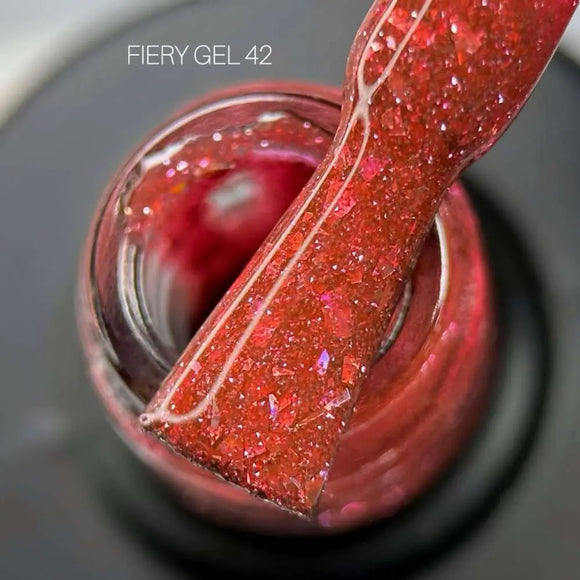 Saga Fiery Gel Polish №42 French Raspberry with foil 9ml