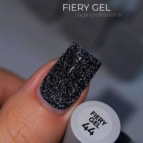 Saga Fiery Gel Polish №44 Black with Blue undertone 9ml