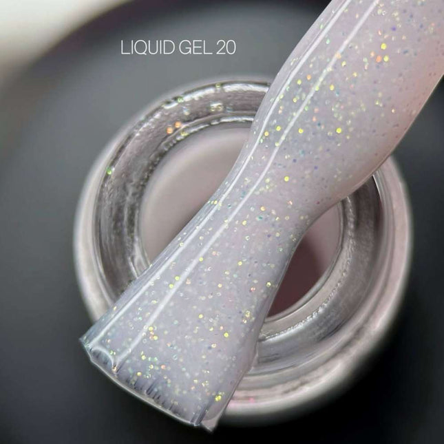 Saga tekući gel br. 20 Milky pink sa sjajem 15ml