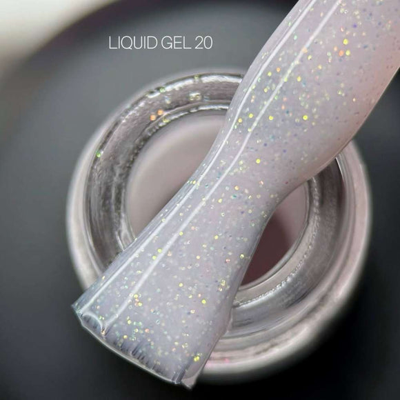 Saga Liquid Gel №20 Milky pink with shimmer 15ml