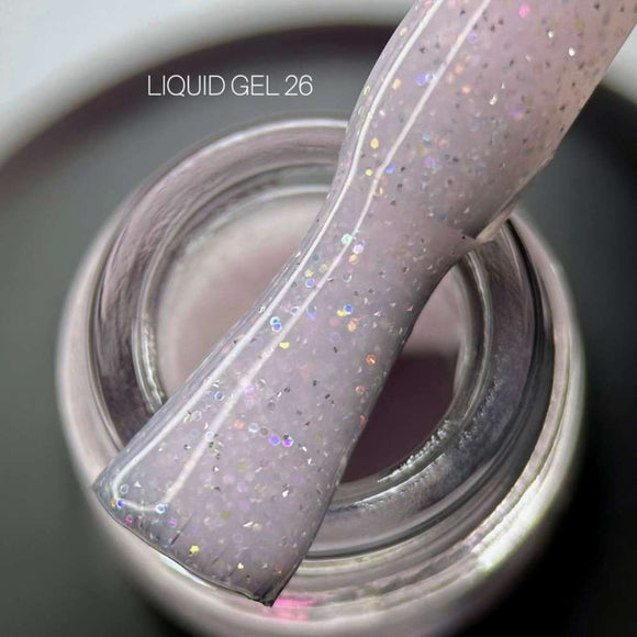 Saga Liquid Gel №26 Dust pink with sparkles 15ml