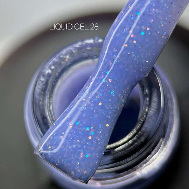 Saga Liquid Gel №28 Modrá orchidea s trblietkami 15ml