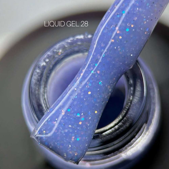 Saga Liquid Gel №28 Blue orchid with sparkles 15ml