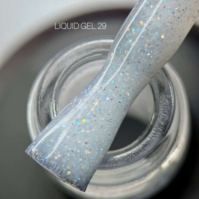 Saga Gel Lichid №29 Milky gri cu sclipici 15ml