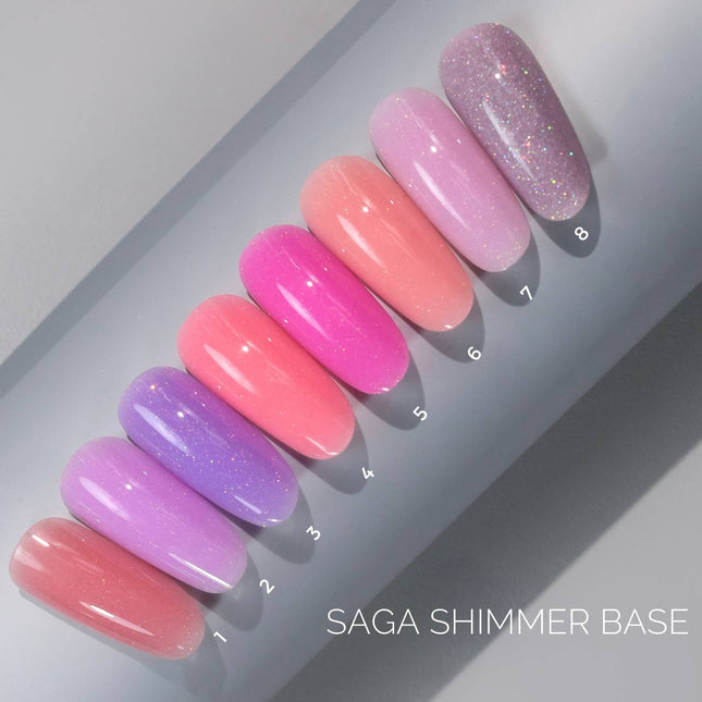 Saga Shimmer Base №08 Gray lilac with holographic shimmer 15ml