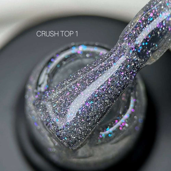 Saga Capa superior Crush №01 con brillo azul púrpura 9ml