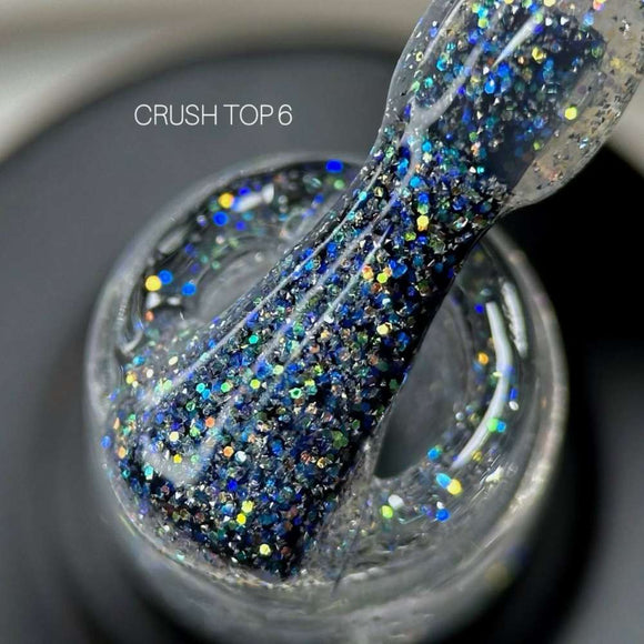 Saga Capa superior Crush №06 con destellos holográficos azules 9ml