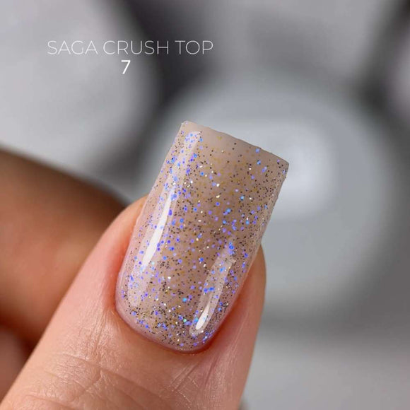 Saga Decklack Crush №07 mit blauen Chamäleon-Glitzereffekten 9ml
