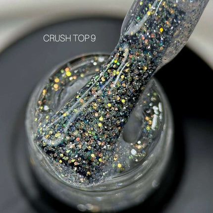 Saga Decklack Crush №09 mit bronzefarbenen holografischen Glitzern 9ml