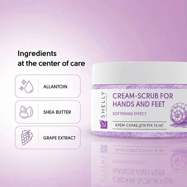 Cream-Scrub for Hands and Feet with Allantoin, Snail Extract, Shea Butter Shelly 350g