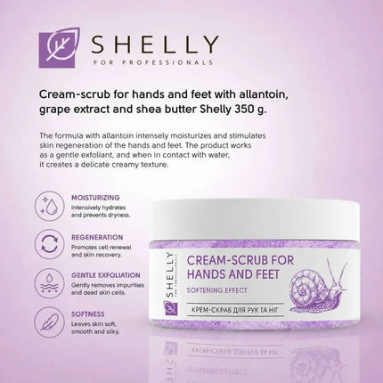 Creme-Peeling für Hände und Füße mit Allantoin, Schneckenextrakt und Sheabutter Shelly 350 g