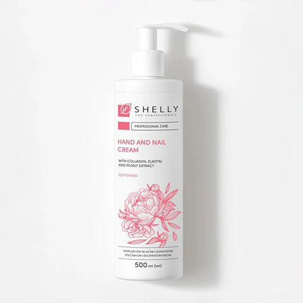 Hand- und Nagelcreme mit Kollagen, Elastin und Pfingstrosenextrakt Shelly 500 ml