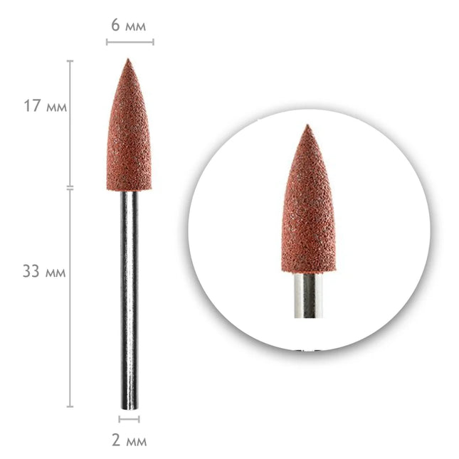 Silicon Drill Bit Polisher 213 6*17mm Brown 320 grit - Silicone drill bit polishers