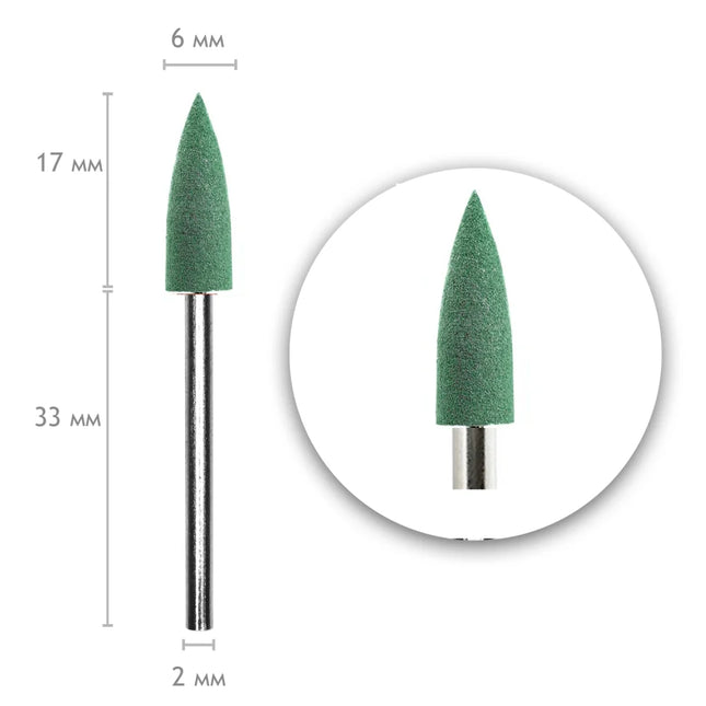 Silicon Drill Bit Polisher 213 6*17mm Green 240 grit - Silicone drill bit polishers