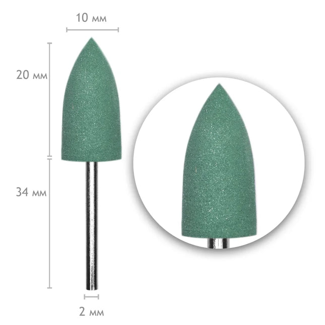 Silicon Drill Bit Polisher 214 10*20mm Green 240 grit - Silicone drill bit polishers