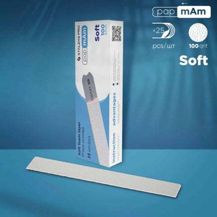 Fichiers jetables avec mousse douce papmAm Staleks Expert 20 grain 100, 25 pièces